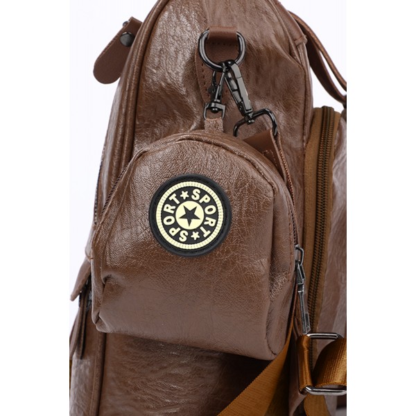 Brow Vegan Leather Casual Travel Backpack