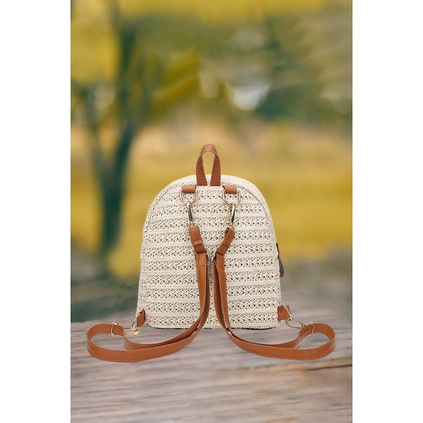 Woven Zipper Closure Versatile Backpack