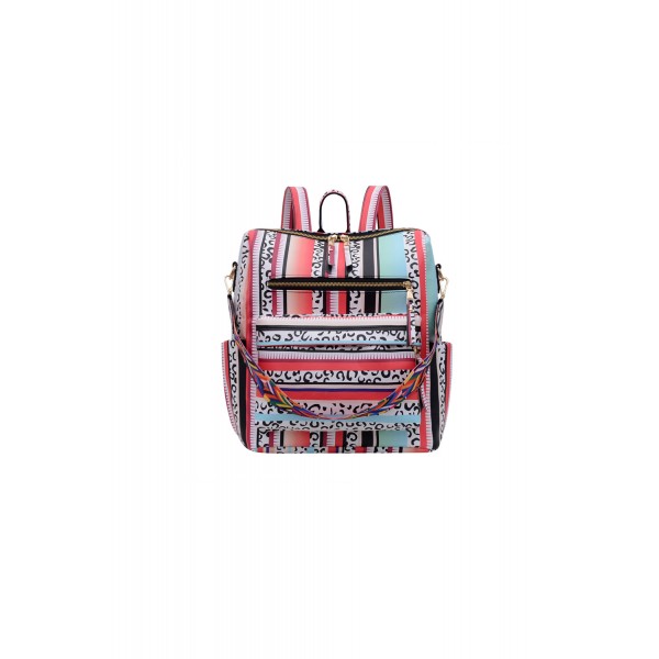 Leopard Stripes PU Backpack