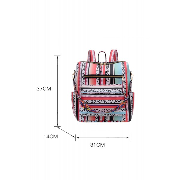 Leopard Stripes PU Backpack