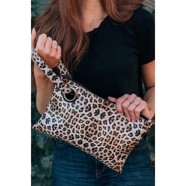 Leopard Print Square Clutch
