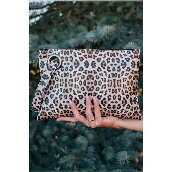 Leopard Print Square Clutch