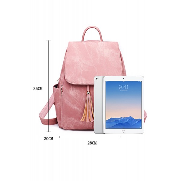 Gray Tassel Convertible Backpack with Matching Clutch