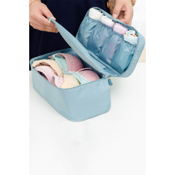 Blue Travel Portable Bra Underwear Storage Bag