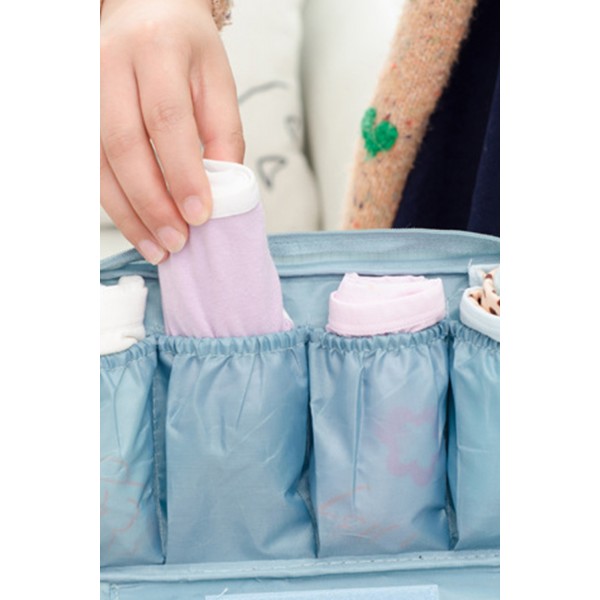 Blue Travel Portable Bra Underwear Storage Bag
