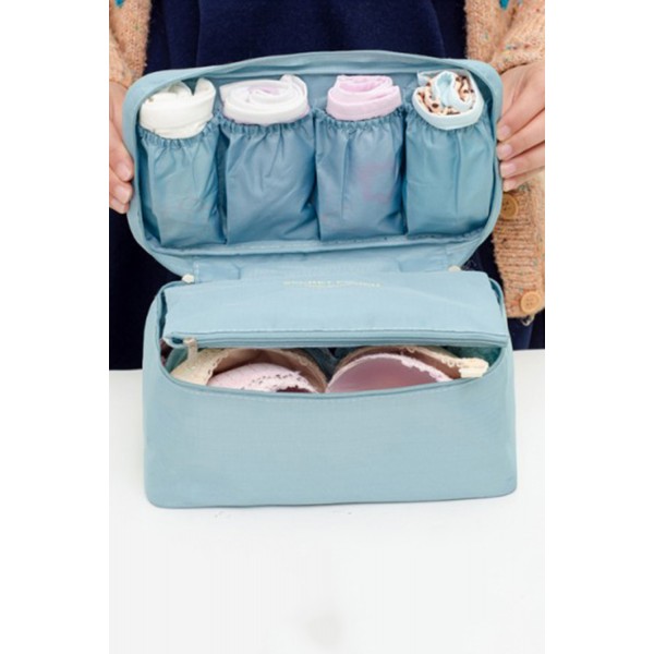 Blue Travel Portable Bra Underwear Storage Bag
