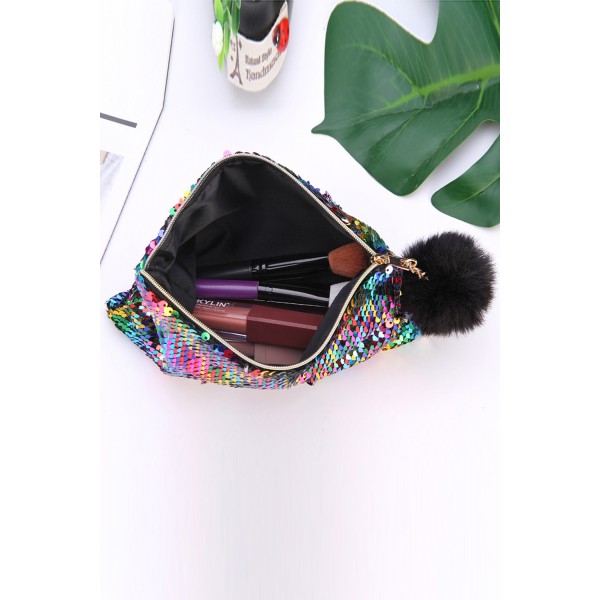 Multicolor Sequin Cosmetic Bag