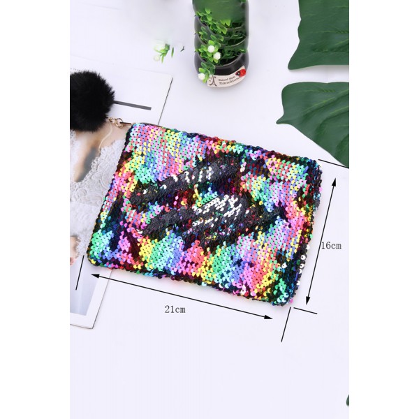 Multicolor Sequin Cosmetic Bag