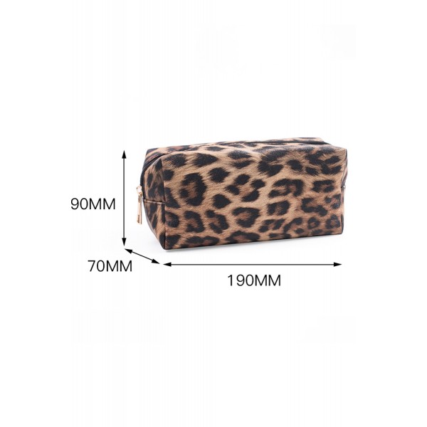 Three-piece Leopard Print Cosmetic Bags