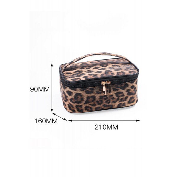 Three-piece Leopard Print Cosmetic Bags