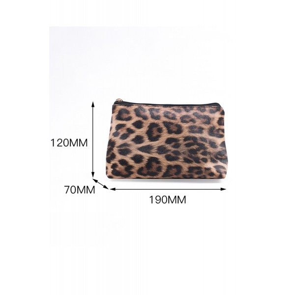 Three-piece Leopard Print Cosmetic Bags