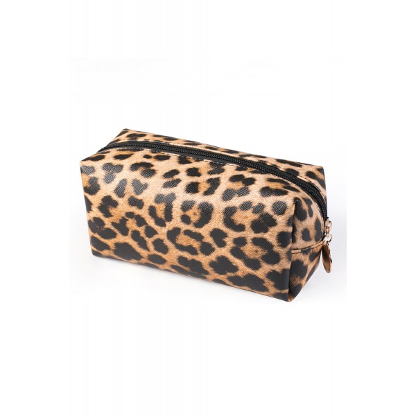 Leopard Print Zipper Cosmetic Bag