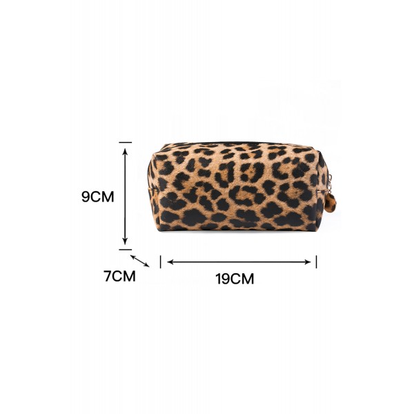 Leopard Print Zipper Cosmetic Bag