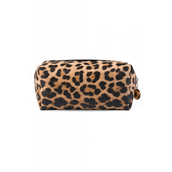Leopard Print Zipper Cosmetic Bag