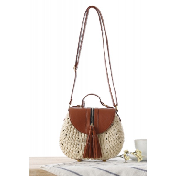 Woven Knitting Crossbody Straw Bag