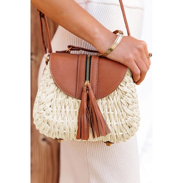 Woven Knitting Crossbody Straw Bag