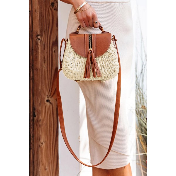 Woven Knitting Crossbody Straw Bag