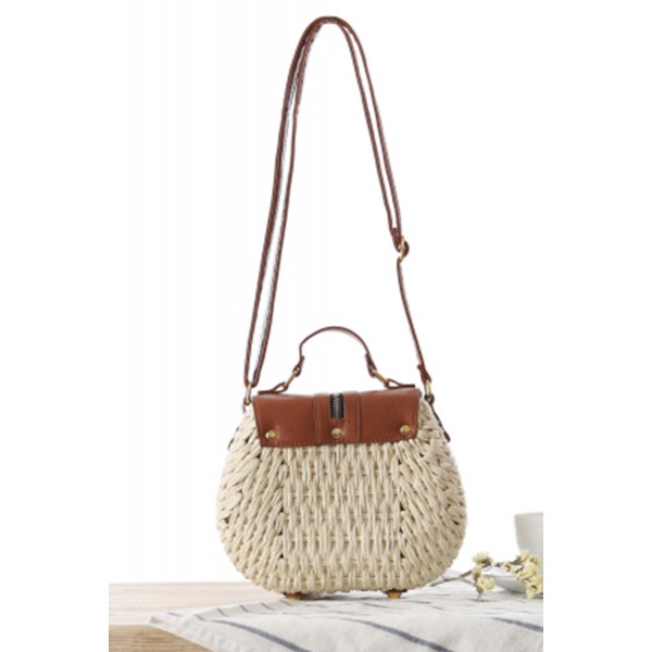 Woven Knitting Crossbody Straw Bag
