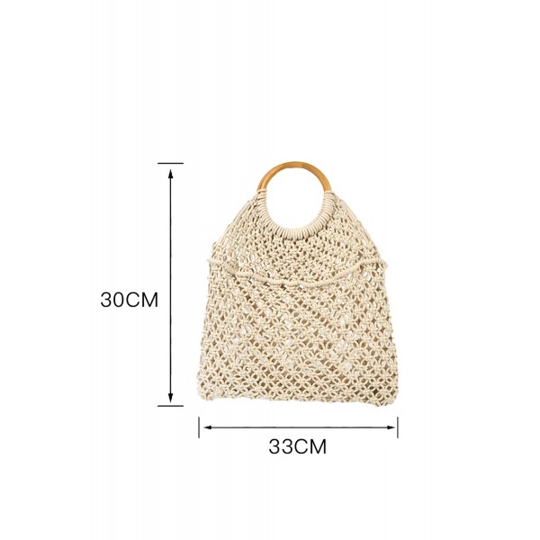 White Bohemian Woven Crochet Handbag