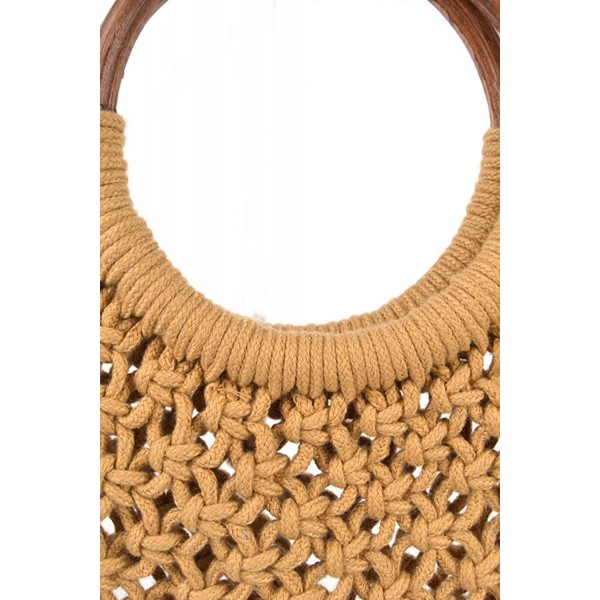 Khaki Bohemian Woven Crochet Handbag
