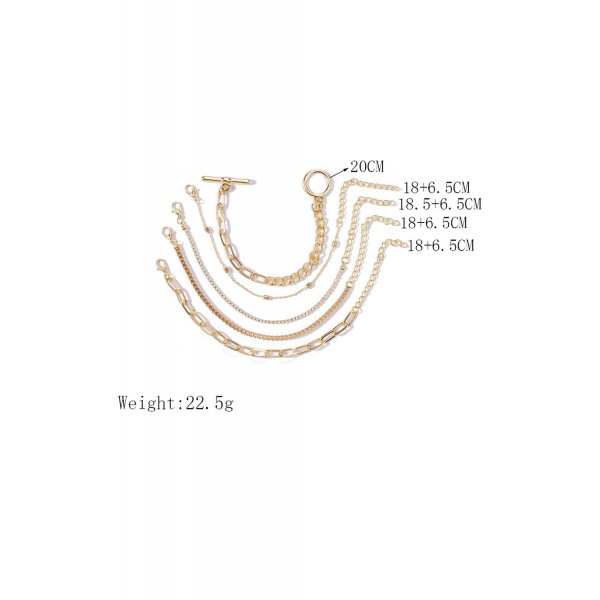 5pcs Golden Grace Bracelet Set