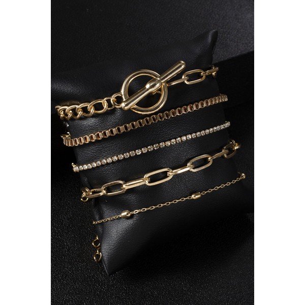 5pcs Golden Grace Bracelet Set