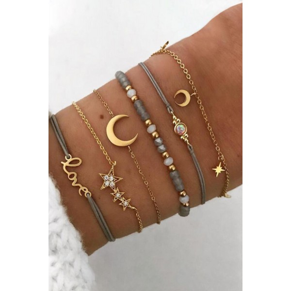 Moon Star 6 Pieces Bracelet