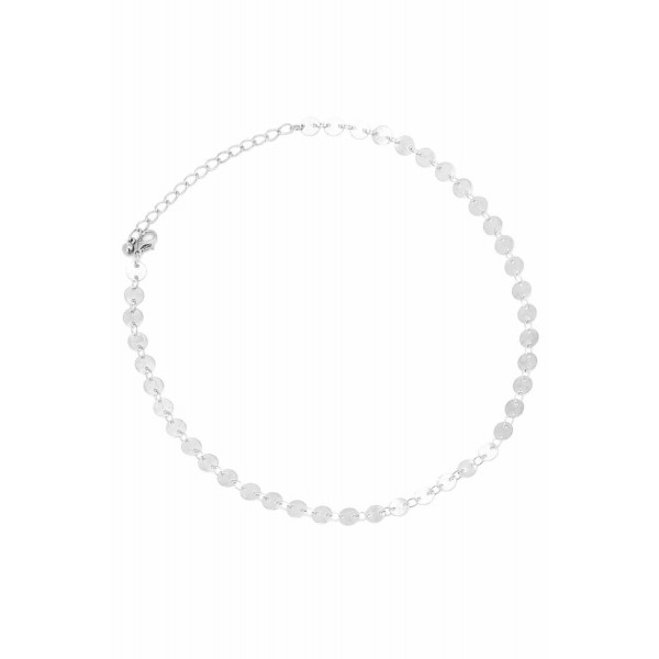 Studded Moon Pattern Link Necklace