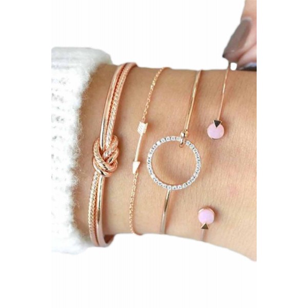 Korean Style Golden Arrow Crystal Ring Bracelet