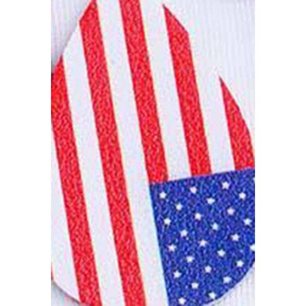 The USA Flag Print Waterdrop Double-Sided PU Leather Earrings