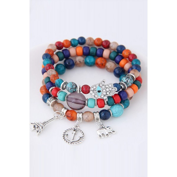 Multicolor Bohemian Ethnic Style Multi-layer Stretch Bead Bracelet