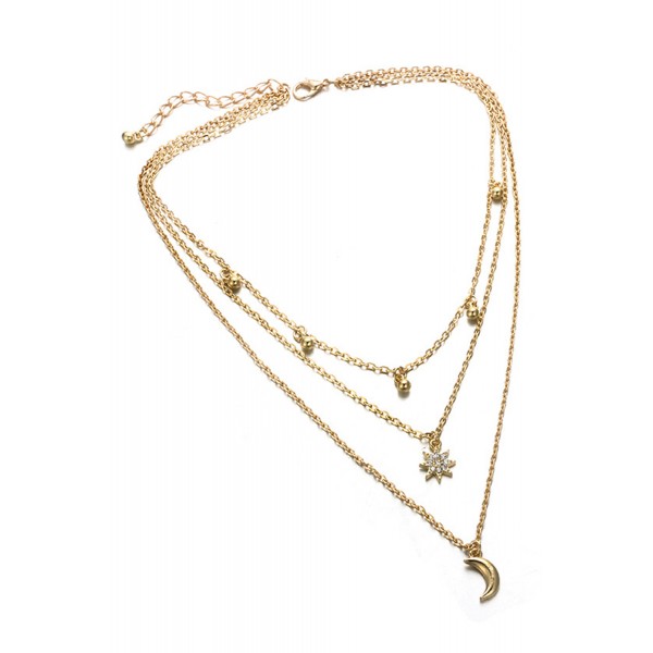 Moon Charm Layered Necklace