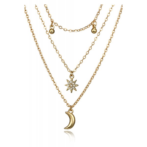 Moon Charm Layered Necklace