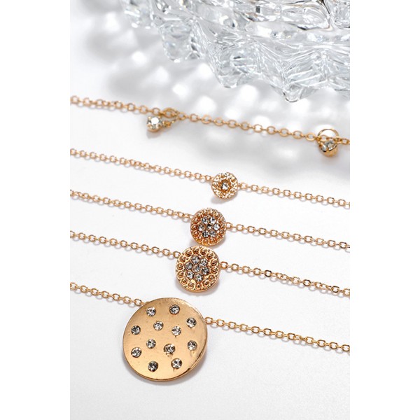 Geometric Round Diamond Metal Necklace