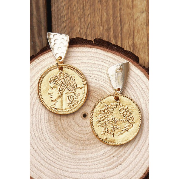 Vintage Ethnic Coin Round Earrings