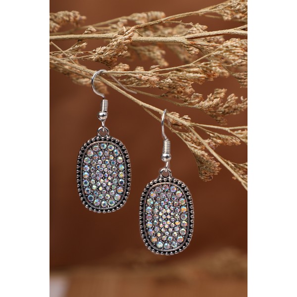 Multi-color Antique Silvery Hook Earrings