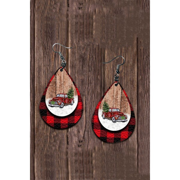 Water Drop Christmas Car Double Layer Earrings