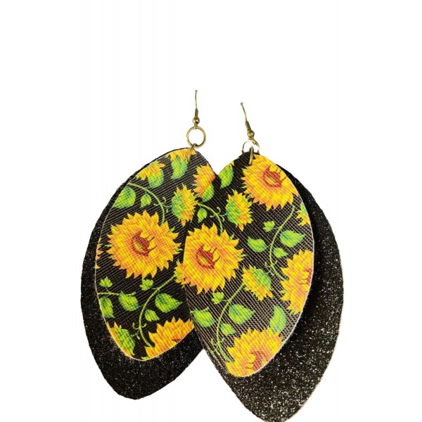 Layered Sequin Sunflower Earrings