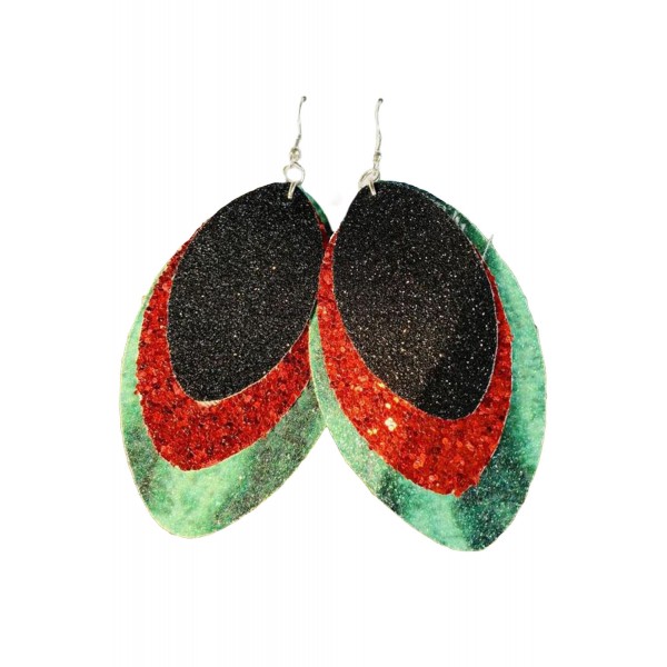 Triple-color Layered Sequin Earrings