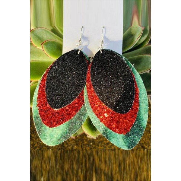 Triple-color Layered Sequin Earrings
