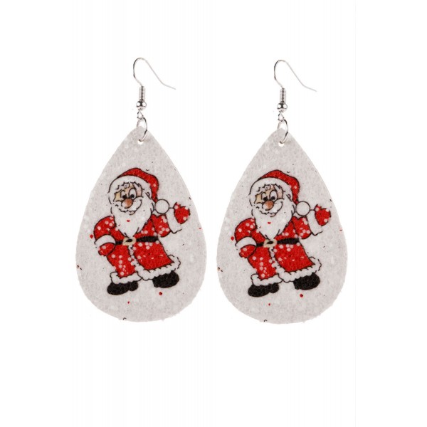 Santa Claus Snowflake Print Earring