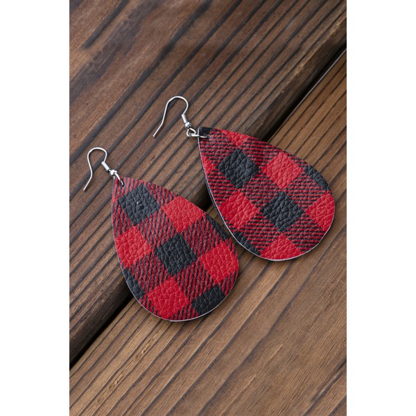 Golden Plaid Water Drop Earrings