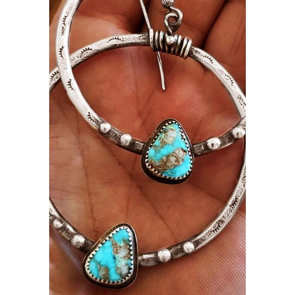 Turquoise Dangle Drop Hook Earrings