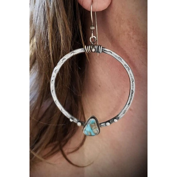 Turquoise Dangle Drop Hook Earrings