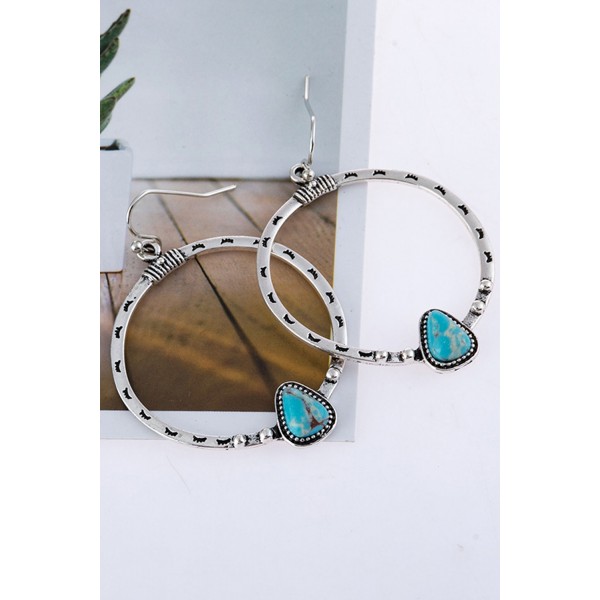 Turquoise Dangle Drop Hook Earrings