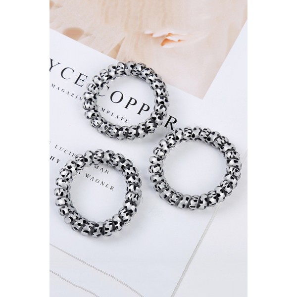 Gray Leopard Print Telephone Wire Hair Band