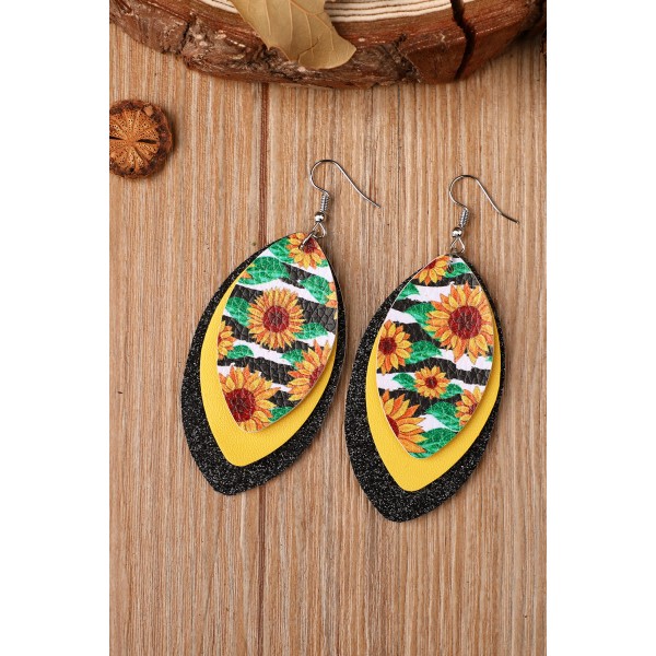 Triple Layer Sun Flower Earrings