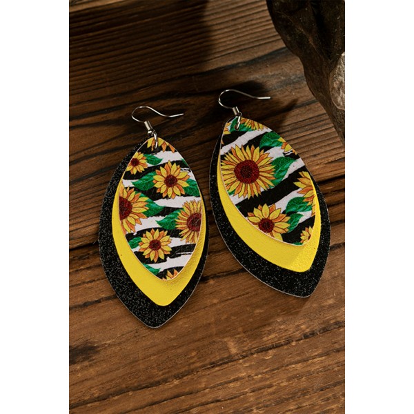 Triple Layer Sun Flower Earrings