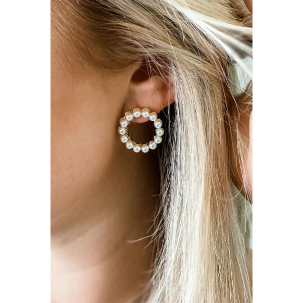 Pearl Circle Earrings