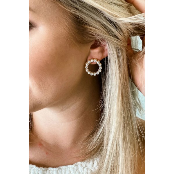 Pearl Circle Earrings